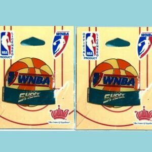(2) WNBA Detroit Shock Souvenir Logo Pins -New old Stock